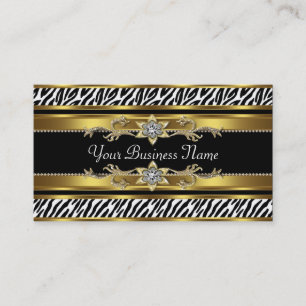 Gold Black Zebra Business Cards