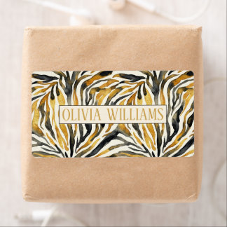 Gold Black Zebra Print Pattern
