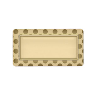 Gold Blank Address Labels::Polka Dots Label