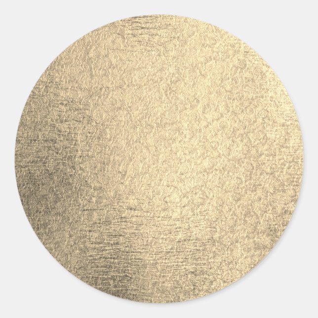 Gold Blank Faux Foil Classic Round Sticker (Front)