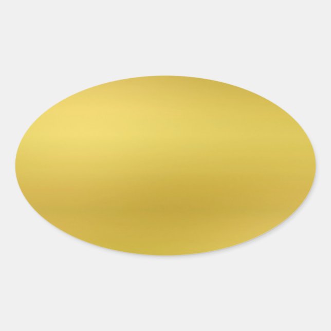 Gold Blank Template Faux Foil Oval Sticker (Front)