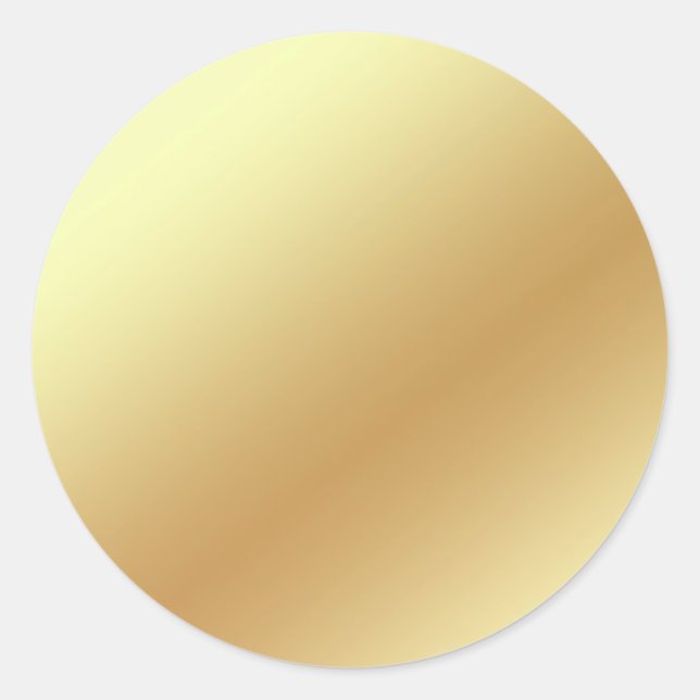 Gold Blank Template Faux Textured Foil Classic Rou Round Sticker (Front)