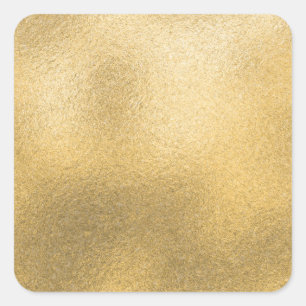 Gold Blank Template Faux Textured Foil Square Sticker