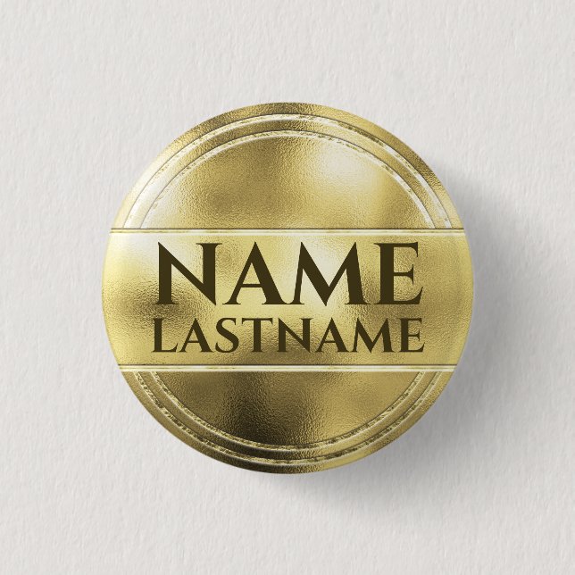 Gold Blank Template for Elections 3 Cm Round Badge (Front)