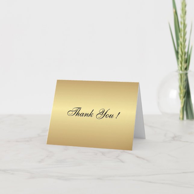 Gold Blank Thank You Cards (Front)