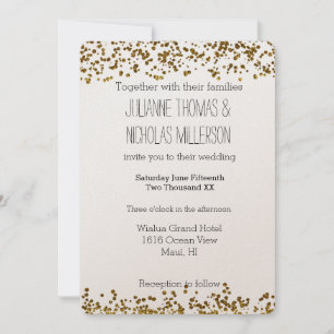Gold Bling Glitter Confett Wedding Invitation
