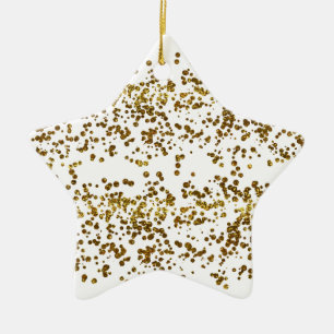 Gold Bling Glitter Confetti Ceramic Tree Decoration