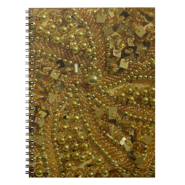 Gold bling glitter & pearls notebook (Front)