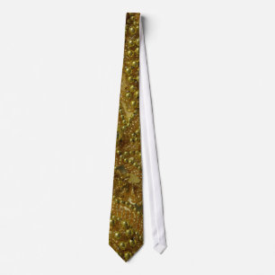 Gold bling glitter & pearls tie