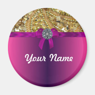 Gold bling & magenta magnet
