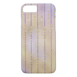 gold bling on purple watercolor iPhone 8/7 case