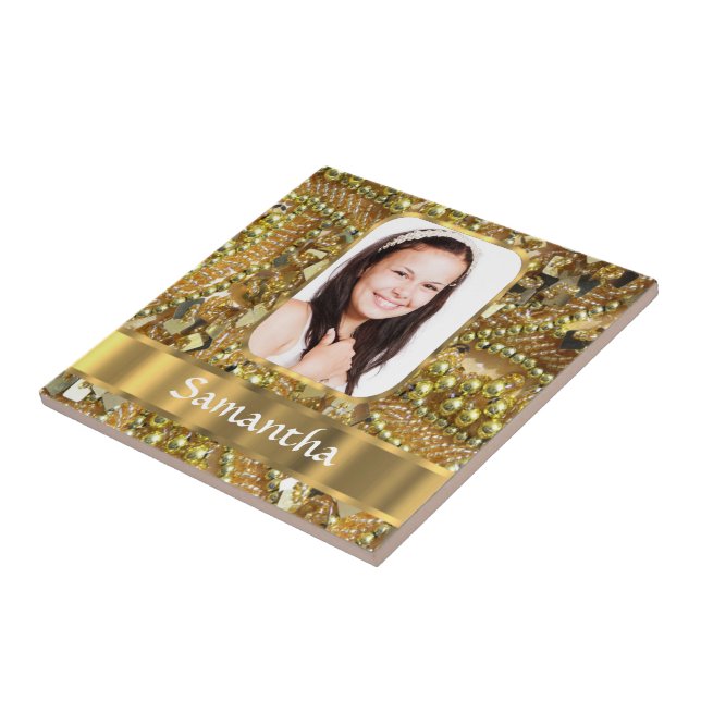 Gold bling photo background tile (Side)