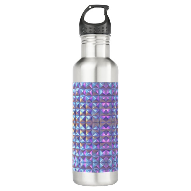 Gold, Blue and Purple Iridescent Geometric 2 710 Ml Water Bottle (Front)