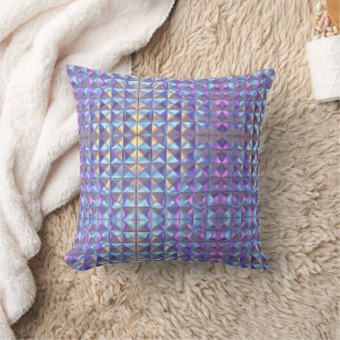 Gold, Blue and Purple Iridescent Geometric 2 Cushion