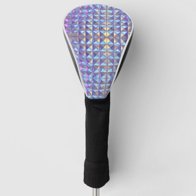 Gold, Blue and Purple Iridescent Geometric 2 Golf Head Cover (Front)