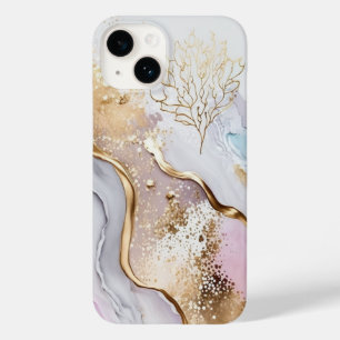 Gold Blue and Purple Marble Case-Mate iPhone 14 Case