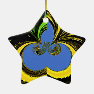 Gold Blue Ceramic Tree Decoration
