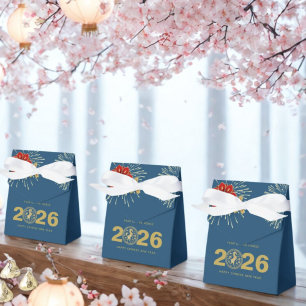 Gold Blue Chinese New Year of the Horse Favour Box