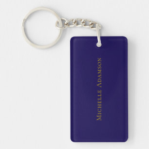 Gold & Blue Color Professional Plain Modern Key Ring