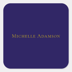 Gold & Blue Color Professional Plain Modern Square Sticker