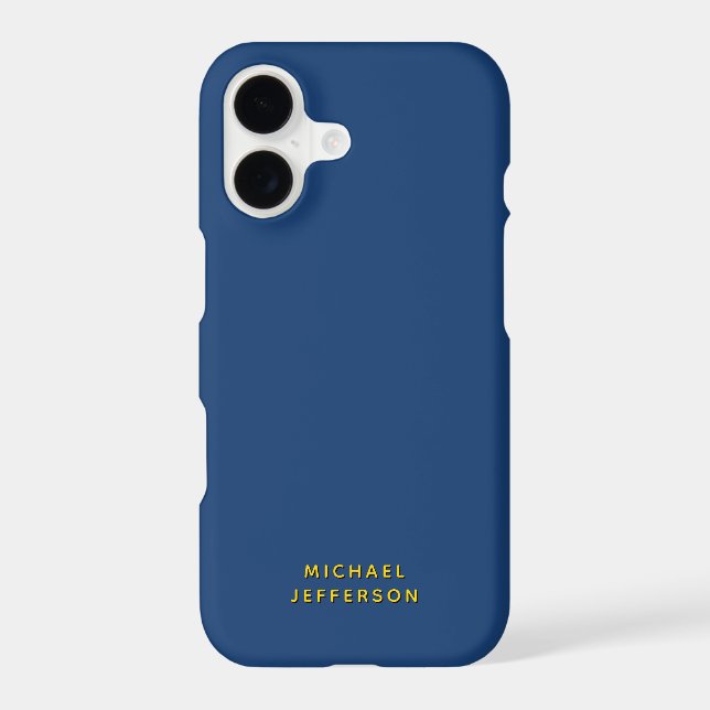 Gold & Blue Colour Minimalist Plain Modern Name (Back)