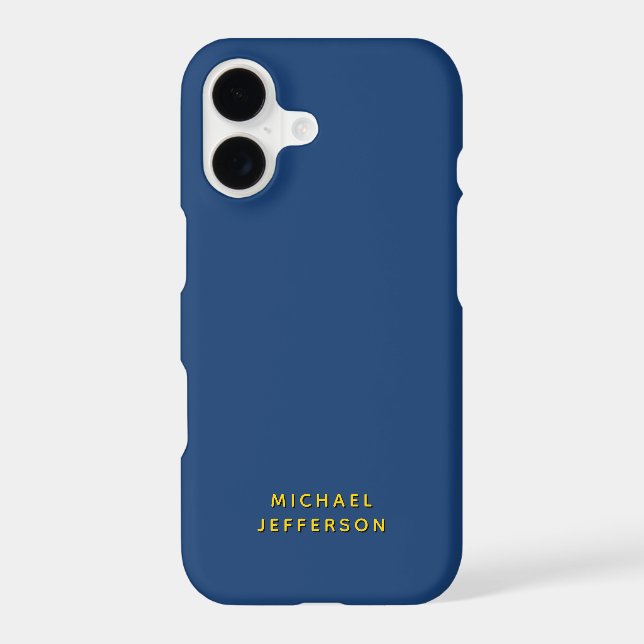 Gold & Blue Colour Minimalist Plain Modern Name (Back)