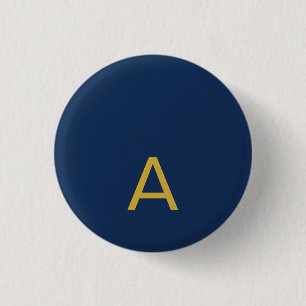 Gold & Blue Colour Monogram Professional Initial 3 Cm Round Badge