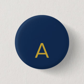 Gold & Blue Colour Monogram Professional Initial  3 Cm Round Badge