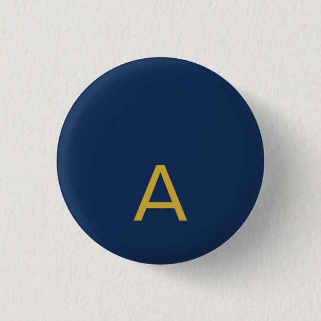 Gold & Blue Colour Monogram Professional Initial  3 Cm Round Badge (Front)
