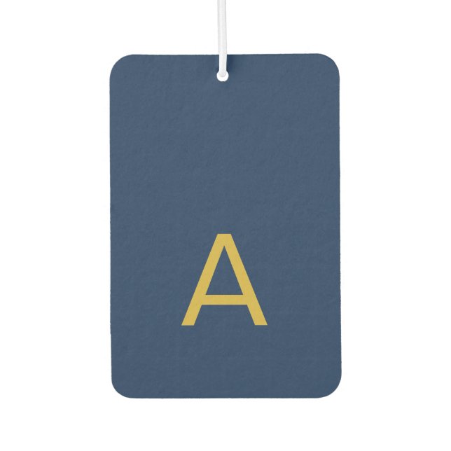 Gold & Blue Colour Monogram Professional Initial  Car Air Freshener (Front)