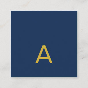 Gold & Blue Colour Monogram Professional Initial Enclosure Card