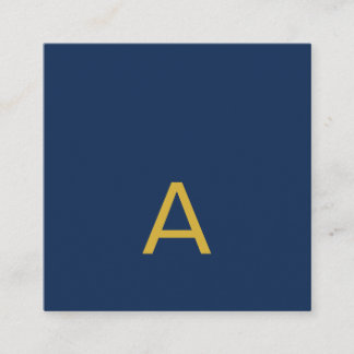 Gold & Blue Colour Monogram Professional Initial Enclosure Card