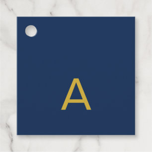 Gold & Blue Colour Monogram Professional Initial Favour Tags