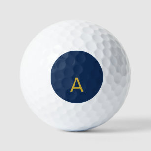 Gold & Blue Colour Monogram Professional Initial Golf Balls
