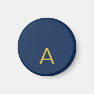 Gold & Blue Colour Monogram Professional Initial Magnet