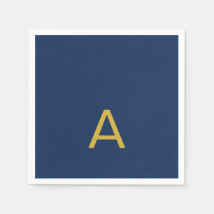 Gold & Blue Colour Monogram Professional Initial Napkin