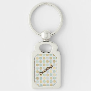 Gold & Blue Dots - Vacation Rental - Beach House - Key Ring