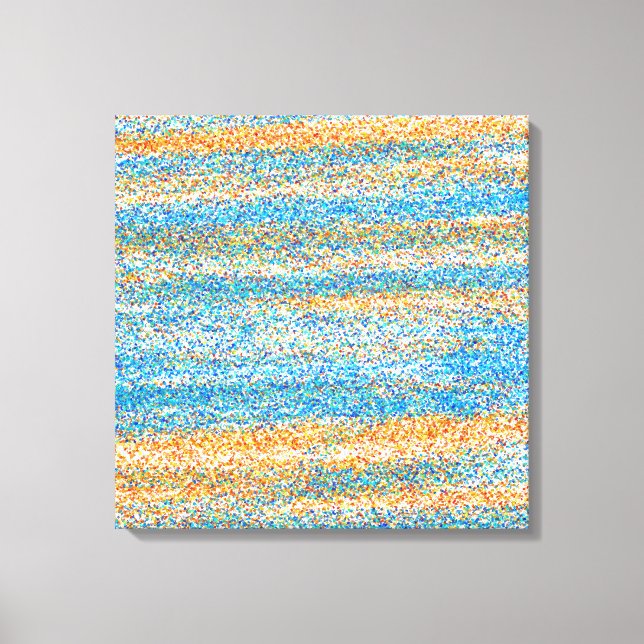 Gold Blue Glitter Abstract Canvas Print (Front)