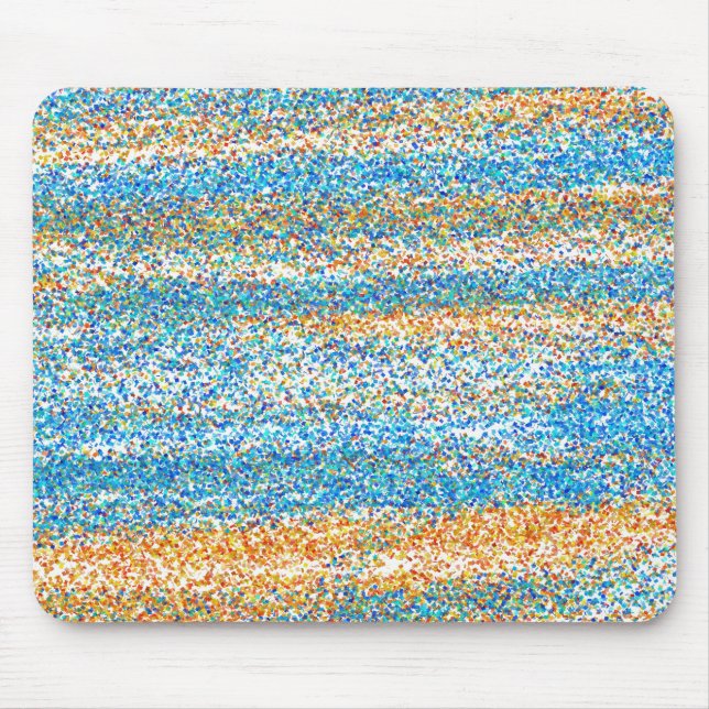 Gold Blue Glitter Abstract Mouse Mat (Front)