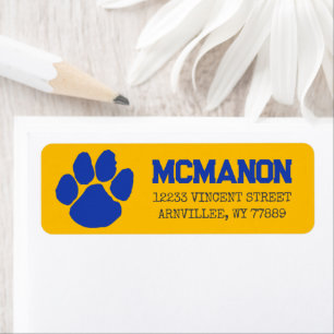 Gold & Blue Graduation Return Address Labels