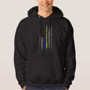 Gold Blue Line 911 Police Dispatcher First Respond Hoodie