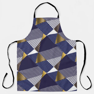 Gold Blue Luxury: Geometric Seamless Pattern Apron