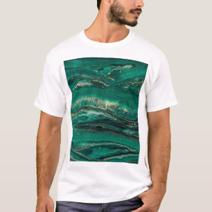 Gold Blue Marbling: Fluid Art T-Shirt