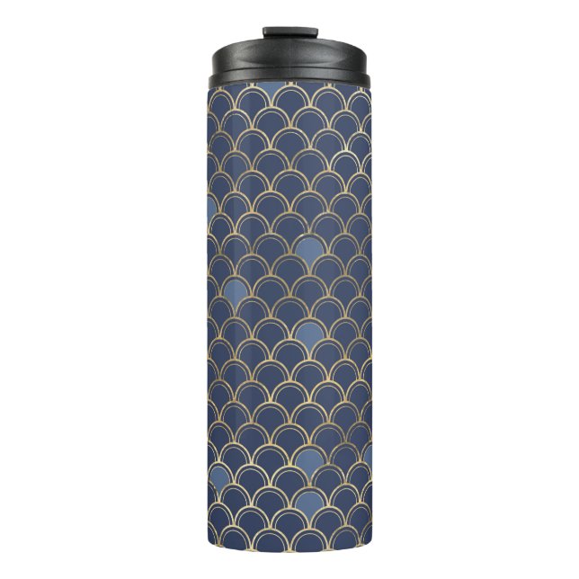 Gold & Blue Mermaid  Thermal Tumbler (Front)