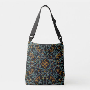 Gold & Blue: Ornamental Vintage Crossbody Bag