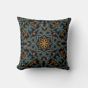 Gold & Blue: Ornamental Vintage Cushion