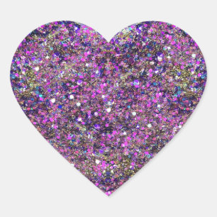 Gold Blue Pink Glitter Blank Template Modern Chic Heart Sticker