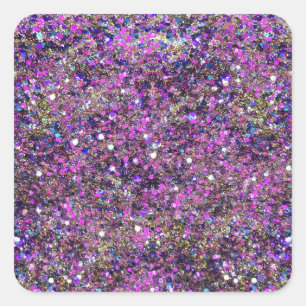 Gold Blue Pink Glitter Glamourous Blank Template Square Sticker