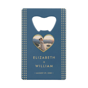 Gold & Blue Polka Dot Personalised wedding