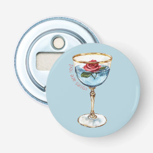 Gold Blue Red Rose Flower Glass Drink Bottle Opener